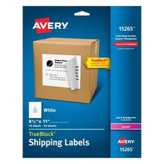 Shipping Labels 8-1/2 x 11 Inch White Paper Laser Inkjet Printer patible
