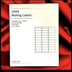 Baseline Blank Address Mailing Labels 3000 Per Pack Size 1”x 2-5/8″