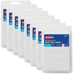 Removable Blank Labels 1″ x 3″ – White, Non-Printable, 576 Total, 8 Packs