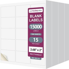 8-1/2 x 11 Laser/Ink Jet White Labels, 2″-11/16 x 2 – 15 per Page | 15000 Labels