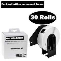 30PK 17mm*54mm DK-1204 Multi Purpose Thermal Paper Label Fit for Brother QL-800