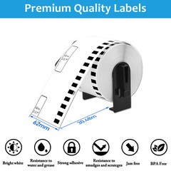 1 Roll 2.4″ x 100 ft DK-2205 Continuous Length White Paper Labels For Brother