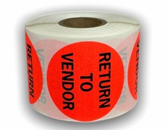 Return to Vendor Labels – 2″ Round Quality Control Inventory Stickers 2RLS 500EA