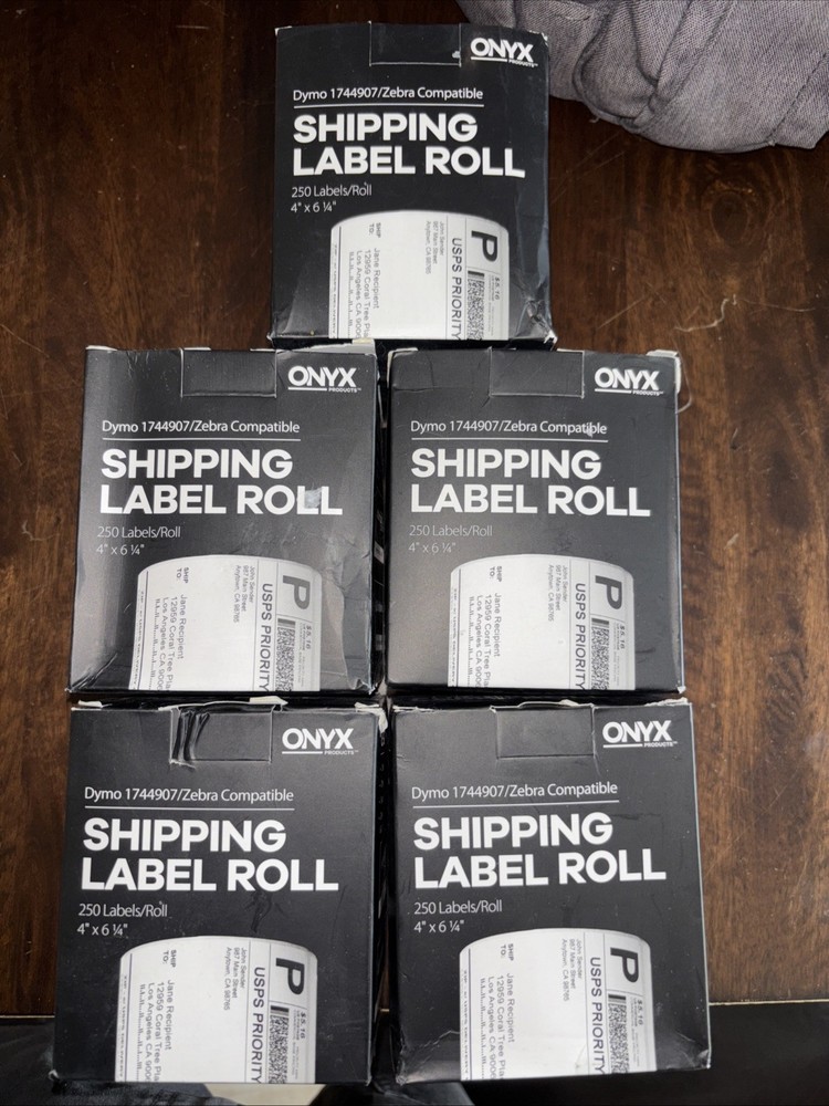 ONYX Shipping Labels, 4″ x 6 1/4″, 250 Labels per Roll have 13 BN Rolls avail.