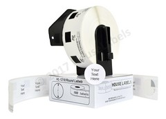 Non-OEM Fits BROTHER DK-1218 ROUND Labels – 1″ – (1) Roll of 1000 + (1) FRAME