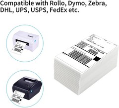 4×6 Fan-Fold Shipping Labels For Zebra Rollo Thermal Printer Postage Labels