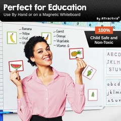 Attractivia Dry Erase Magnetic Labels 3.7 x 2.8 in, Color Borders, Medium Dry…