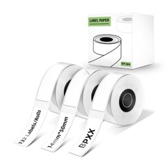 Thermal Label Maker Tape Paper Rolls 14x50mm 0.55×1.97 Inch White 3 Rolls
