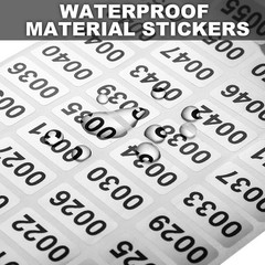 Essential Waterproof Number Labels 0.39×0.78 Inch – 2000 Count for Organizing