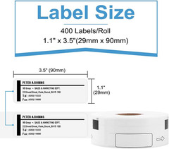 Address Labels 12 Rolls 1 1 x 3 5 for Brother QL 800 810W 820NWB