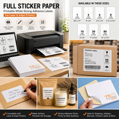100/500 Sheets Sticker Paper Printable Strong Adhesive Mailing Shipping Labels