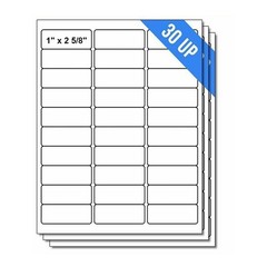 1″ x 2-5/8″ Shipping Address Labels 30 UP Sticker Paper for Laser Inkjet Printer