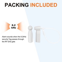 20Pcs Security Hard Tags RF 8.2MHz Clothes Hard Tags with Lanyards, Light Gray