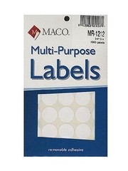 Maco Multi-Purpose Handwrite Labels round 3/4 in MR1212 1pk