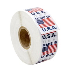 MADE IN USA Flag Pre-Printed Labels / Stickers ( 1″ x 1″) 100 Rolls of 1000