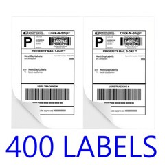 400 Shipping Labels Half Sheet Print STRONG ADHESIVE 5-1/2″ x 8-1/2″ Laser Ebay