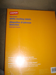 Staples White Mailing Labels Laser Printers 1 x 4Inch 100 Sheets 2000
