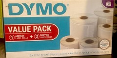 NEW DYMO LABELWRITER VALUE PACK White Label Rolls – 6 Roll Multi Pack