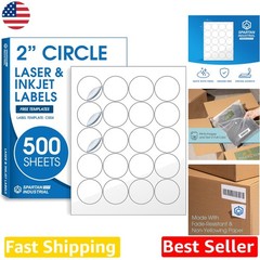 2″ Circle Labels 10K White Matte – 500 Sheets for Custom Printing