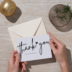 200 Thank You Cards For Small Business – Buy 1 Get 1 Free (2 Designs, 100 Each)