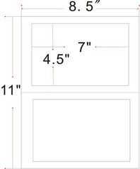 200 Adhesive 7″ x 4.5″ Round Corner Perforated Blank Labels 2 Per 100 Sheets