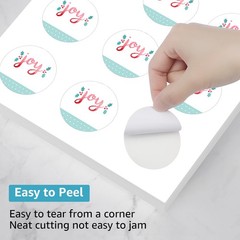 MaxGear 2″ Round Sticker Labels Matte White 360 Pcs 30 Sheets Inkjet Laser