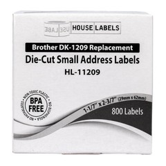 Non-OEM Fits BROTHER DK-1209 Labels (1-1/7″ x 2-3/7″) – (1) Roll of 800