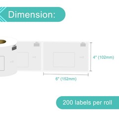 3 Roll 200 Shipping Labels DK-1241 4″ x 6″ for Brother QL-1050N QL-1110NWB