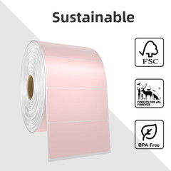 2X1 Thermal Labels, Roll of 1000 Pink Thermal Printer Labels for Shipping