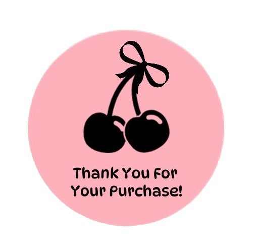 30 2inch Round Pink Thank You For Your Purchase! Sticker Labels
