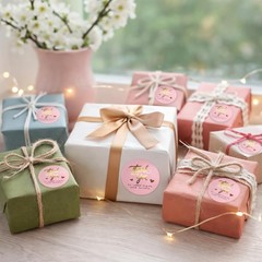 Pink Thank You Stickers Gold Foil – 500 Waterproof 1.5” Round Labels