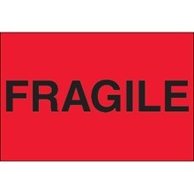 2 x 3″ – “Fragile” (Fluorescent Red) Labels-500 per Roll