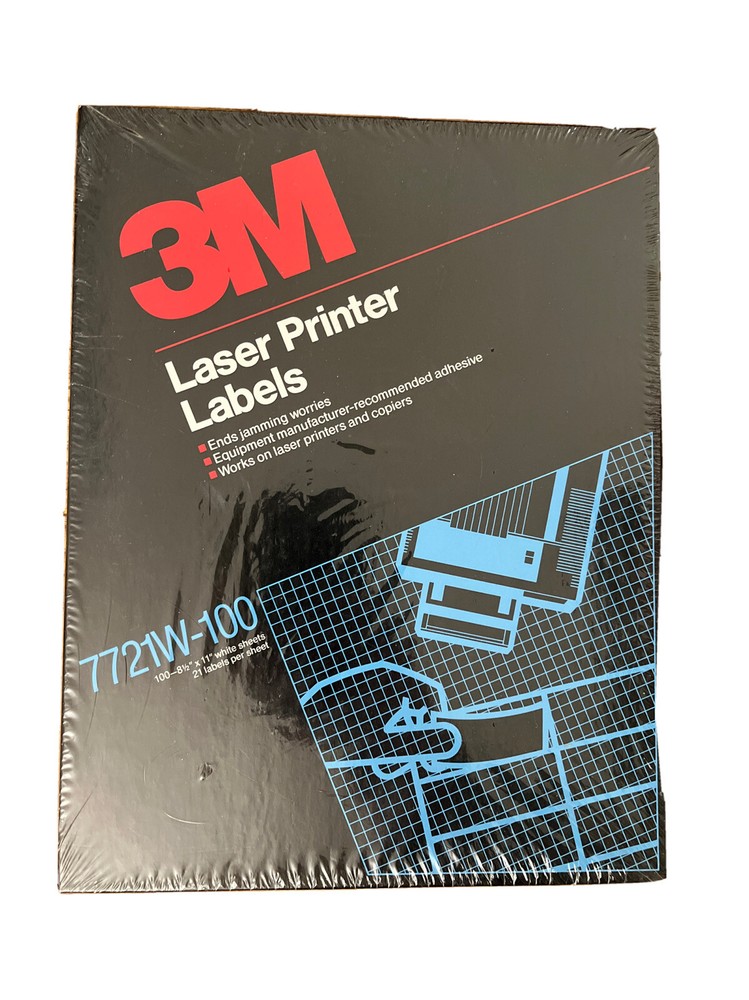 3M Laser Printer Labels 7721W-100 2 5/8” X 1 1/2” 2100 Labels Brand New