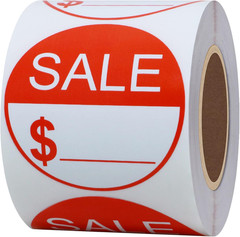 Hybsk Red Sale Labels with Dollar Sign Stickers 2 Inch Total 300 Labels per Roll