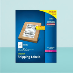 Half Sheet Printable Shipping Labels 5.5″ x 8.5″ White 200 Blank Labels