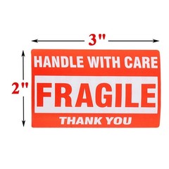 Fragile Stickers 2″x3″ Shipping Labels, 1000 Labels (2 Rolls)
