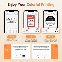 Refill Label- 300DPI Red & Black Dual Color Sticker Paper Yellow Line (1.5″x2…