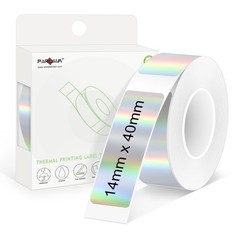 160 PCS Holographic Silver Waterproof Thermal Label Tape 14x40mm 1/2″x11/2″