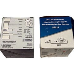 DYMO 30327 WHITE FILE FOLDER LABELS (9/16″ x 3 7/16″) 2pk.