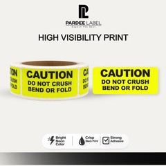 Caution Do Not Crush Bend Or Fold Labels 1×3 Neon Yellow 250/Roll