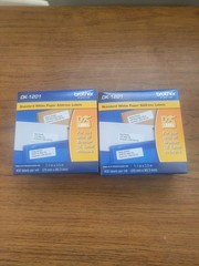 2 PACK Brother QL Label Printer DK-1201 Standard White Paper Address Labels