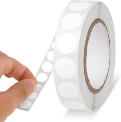 1000 Pcs White Round Stickers 0.5 Inch White Dot Stickers Waterproof Circle Stic