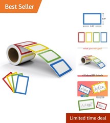 Versatile Color-Coded Name Tag Labels – 200 Stickers for Events & Organization