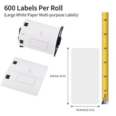 10Roll 4″x2″ Large White Paper Labels DK-1240 DK1240 for Brother,600 Labels/Roll