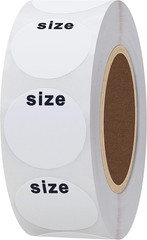 Hybsk White Blank Clothing Size Stickers 1 Inch round Adhesive Labels