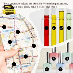 1/2 Inch round Color Coding Labels (500 Black Dots) – Self-Adhesive Dot Stickers