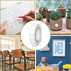 1000 Pcs White Round Dot Stickers 0.5 Inch Waterproof Circle Labels for Marking