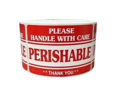 2×3 Perishable Labels Peel & Stick Food Shipping Sticker 500 EA, 1-40 RLS