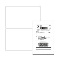 50 Shipping Labels 8.5x 5.5 Half Sheets Rounded Corner Self Adhesive 2 Per Sheet