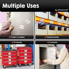 Attractivia Dry Erase Magnetic Labels 3.7 x 2.8 in, Color Borders, Medium Dry…